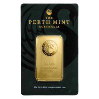 1 ounce perth mint gold bar front