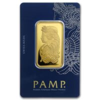 1 oz PAMP Suisse Gold Bar Fortuna Obverse