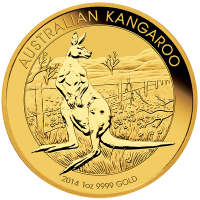 1 oz australian gold kangaroo obverse