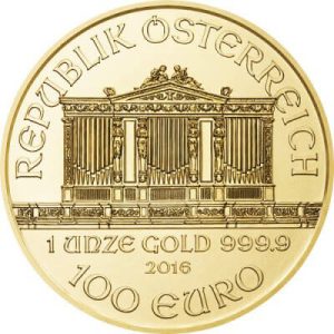 1 oz Austrian Gold Philharmonic Reverse
