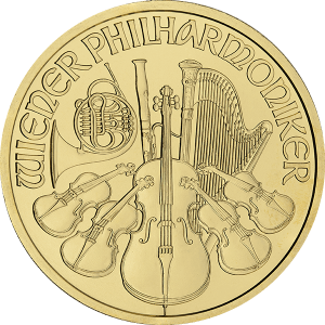 1 oz gold philharmonic obverse