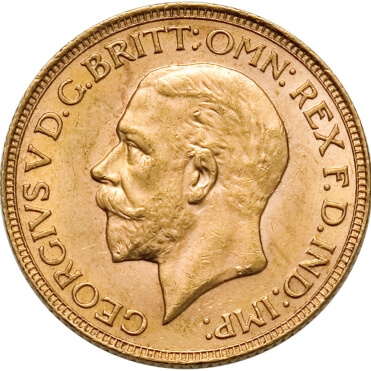 Gold British Sovereign Coin Obverse