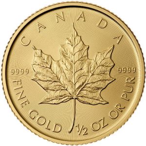 1/2 oz Canadian Gold Maple Leaf Reverse