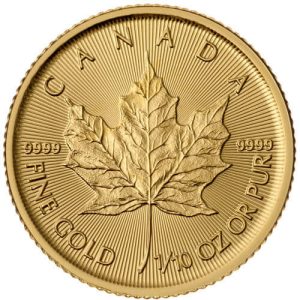 1/10 oz Canadian Gold Maple Leaf Reverse