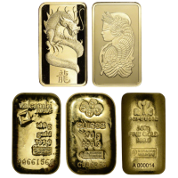 100 gram gold bar cast front