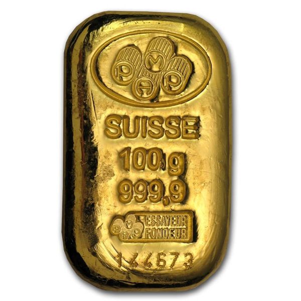 100 Gram PAMP Suisse Gold Bar