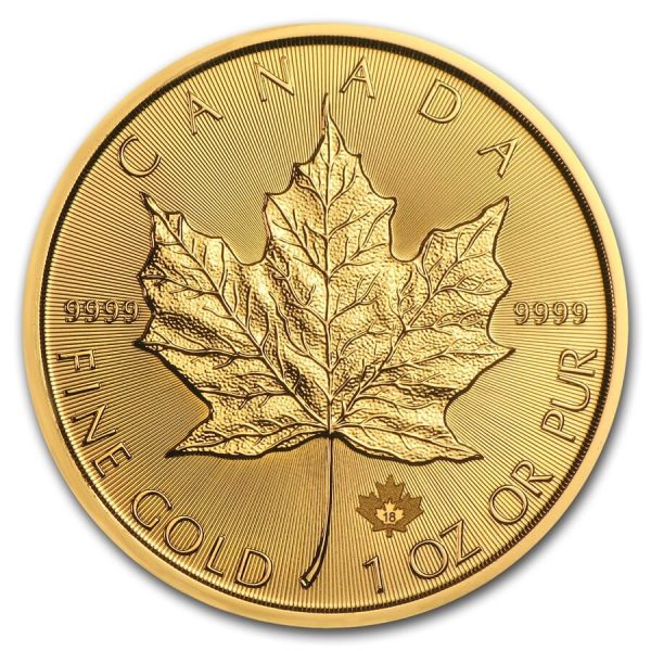 2019 1 oz Canadian Gold Maple Leaf Reverse