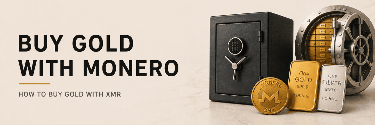 Gold and silver bars with Monero