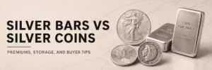 Comparison of silver bars and coins