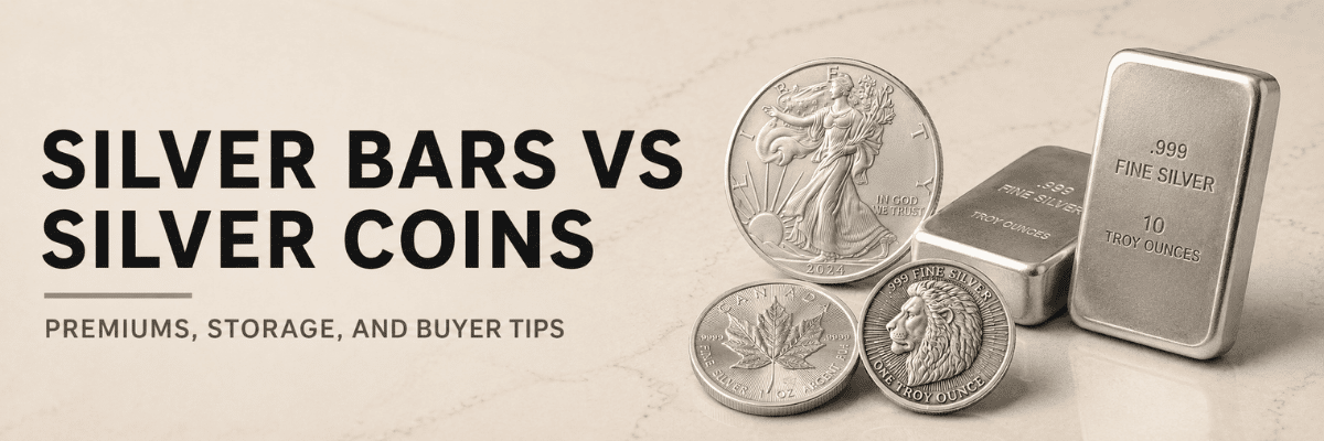 Comparison of silver bars and coins
